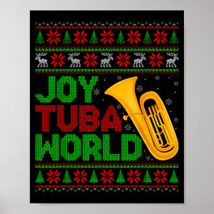 Poster Joie Tuba Amoureux de Musique du Monde Xmas Tuba N