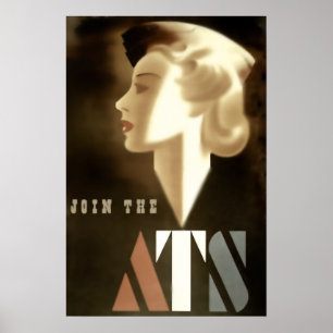 Poster Joignez l'affiche vintage de guerre d'ATS