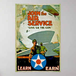 Poster Joignez le ~ de service aérien donnent 'heu l'arme