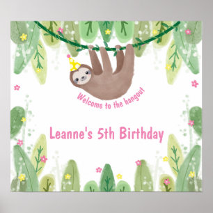 Poster Joli anniversaire bienvenue paresse dans le casque