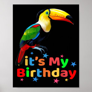 Poster Joli Anniversaire de Toucan Coloré Pour les Enfant