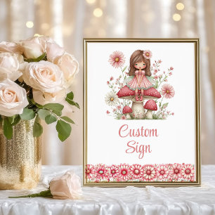 Poster Joli Blush Rose Magique Fée 3ème Anniversaire Pers