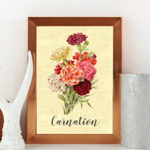 Poster Joli Bouquet Carnation Vintage
