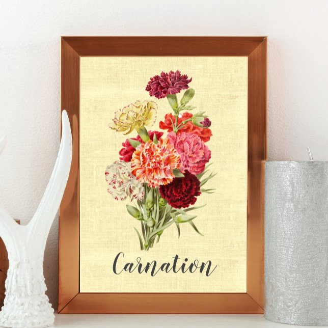 Poster Joli Bouquet Carnation Vintage (Créateur téléchargé)