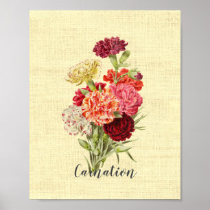 Poster Joli Bouquet Carnation Vintage