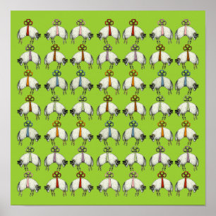 Poster Joli Bow Sheep CHANGE DE COULEUR~ Papier d'envelop