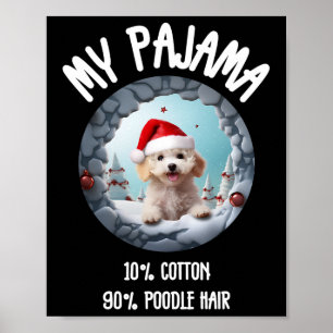 Poster Joli caniche de Noël - Drôle Chien Conception pour