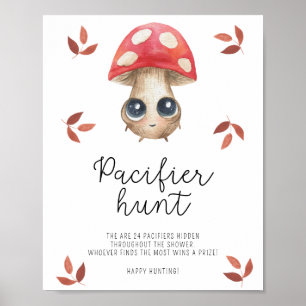 Poster Joli champignon - jeu de chasse à la tétine pour b
