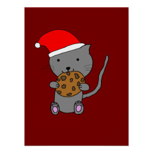 Poster Joli Chat de Noël