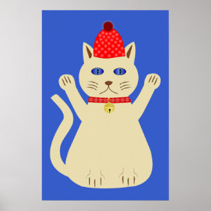 Poster Joli Chat de Noël