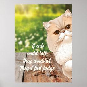 Poster Joli chat persan regarde autour