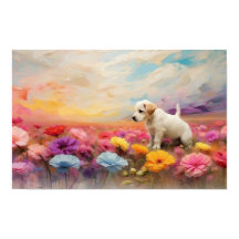 Joli chiot à pied floral téléchargeable