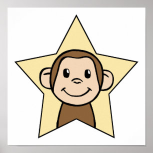 Poster Joli Clip de dessin avec Grin Smile Star