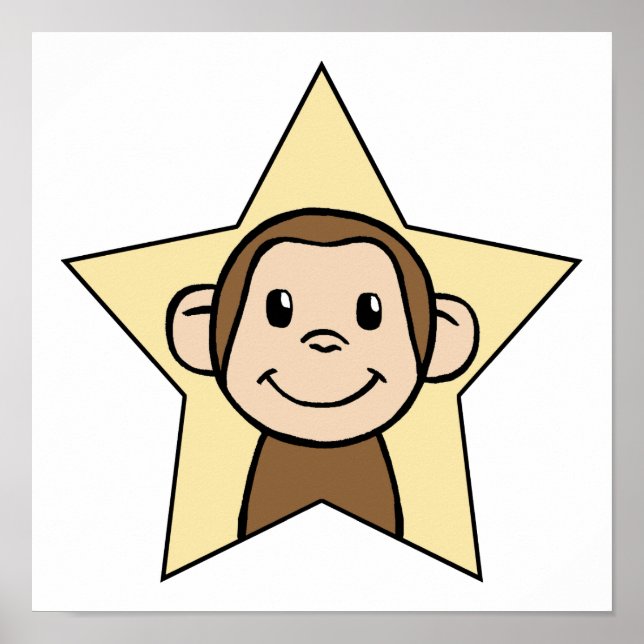 Poster Joli Clip de dessin avec Grin Smile Star (Devant)