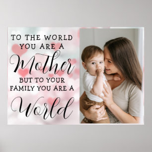 Poster Joli CŒUR AMOUR À MAMAN Photo de la fête des mères