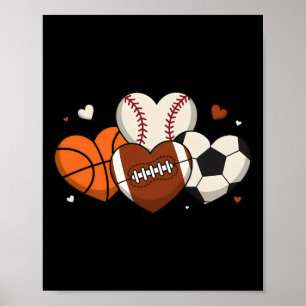 Poster Joli cœur vendre Sketll Footll fan de football de