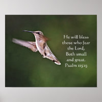 Joli colibri Bible Verse Art Imprimer