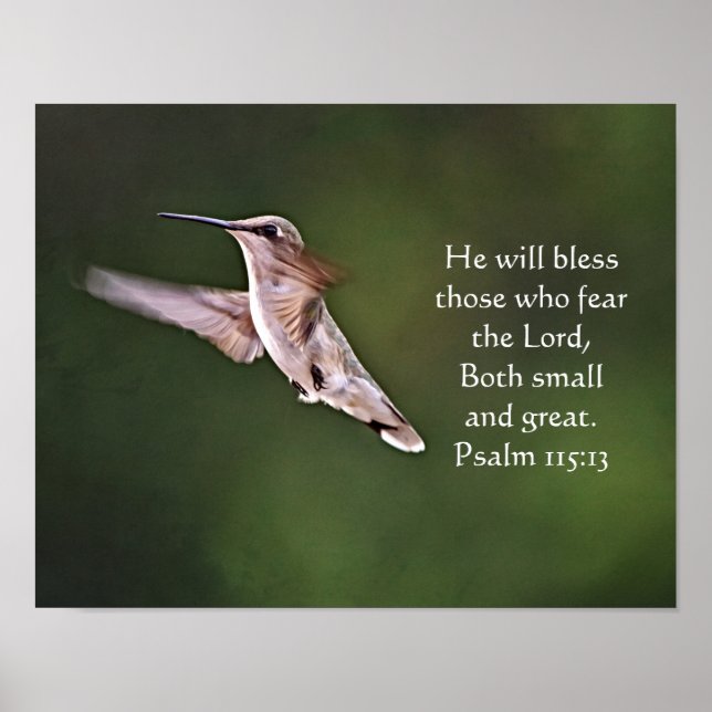 Poster Joli colibri Bible Verse Art Imprimer (Devant)
