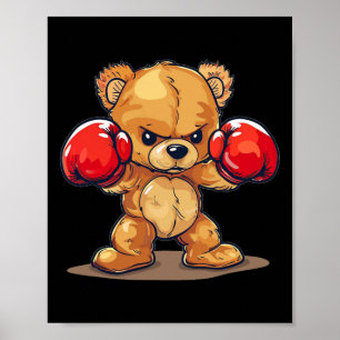 Poster Joli Costume D'Ours Drôle Pour Les Amateurs De Box