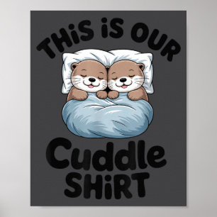 Poster Joli Couple de Loutres C'est Notre Câlin