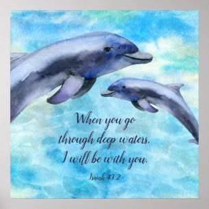 Poster Joli dauphin d'aquarelle