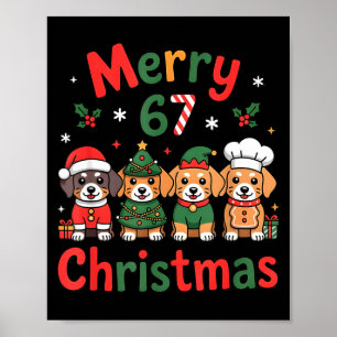 Poster Joli design de Noël de teckel drôle de chien de va