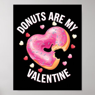 Poster Joli donut en forme de cœur avec un glaçage rose p