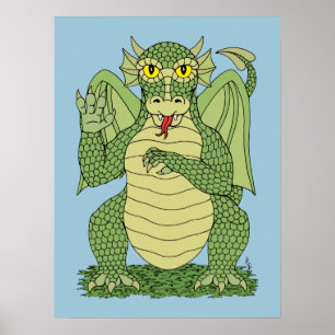 Poster Joli Dragon Vert
