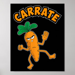 Poster Joli Et Amusant Karate Formation Carotte Pun