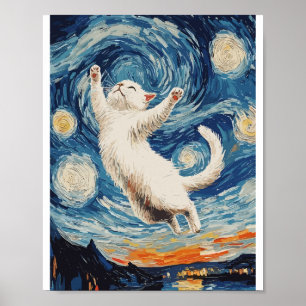 Poster Joli et beau chat blanc