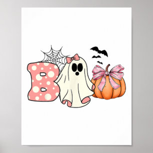 Poster Joli Fantôme Floral Boo Halloween Garçon Fille Fan