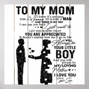 Poster Joli Fils À Mon Mère Cadeau Jovely Family Cadeau