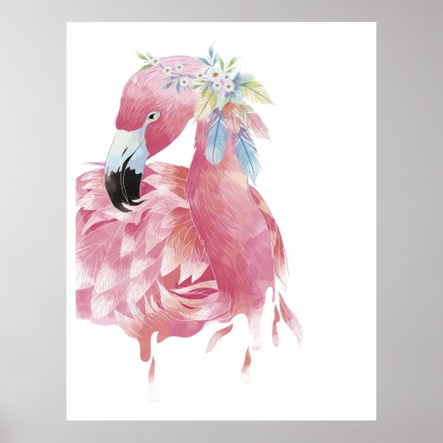 Poster Joli Flamant rose Art (Devant)