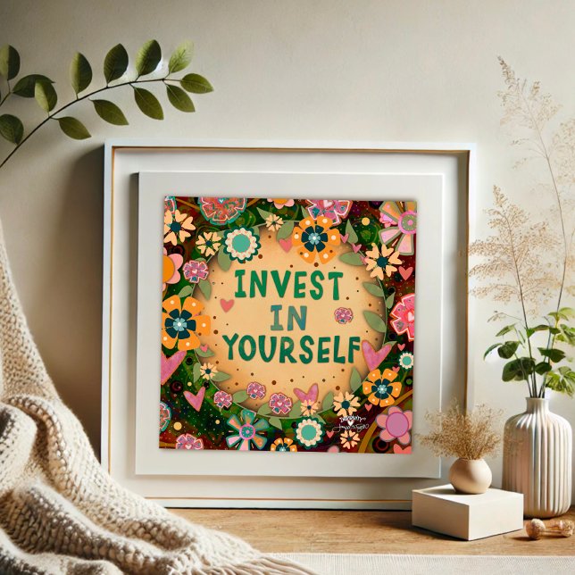 Poster Joli floral artistique inspirant Citation Inspirib (Créateur téléchargé)