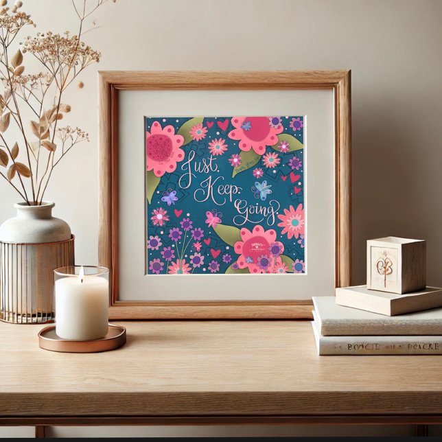 Poster Joli Floral Continuez À Citer Inspiribilité (Créateur téléchargé)