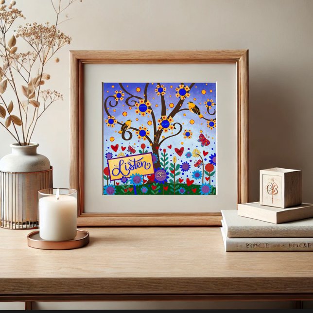 Poster Joli Floral Écouter WOTY Inspirivé Imprimer (Créateur téléchargé)