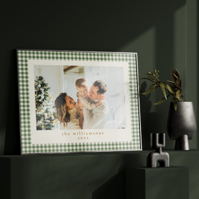 Poster Joli Gingham Vert à Carreaux Photo Personnalisée N (Créateur téléchargé)