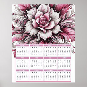 Poster Joli Glittery Lily 2025 Calendrier