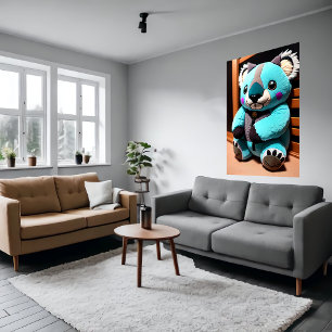 Poster Joli jouet à peluche en koala bleu   Art AI