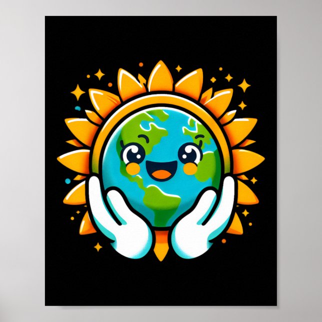 Poster Joli Jour des terres Enfants Jeunes Garçons Filles (Devant)