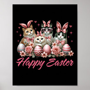 Poster Joli lapin de chats de Pâques Amoureux des chats K