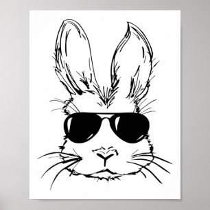 Poster Joli lapin lapin Face Tie Dye Gles Girl Happy Eas