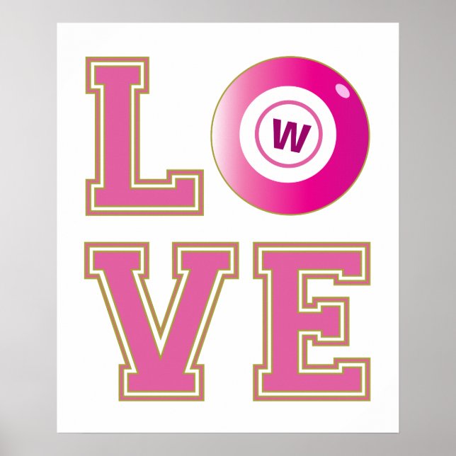 Poster Joli Lover Bingo Ajouter votre initiale (Devant)