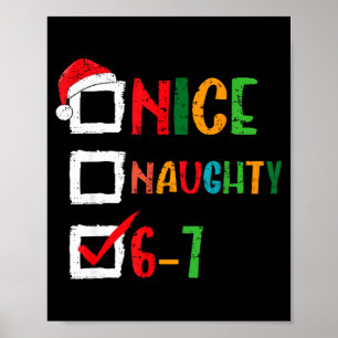 Poster Joli Méchant 6 7 Mème 67 Noël Six Sept Garçons 