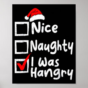 Poster Joli Méchant Était Faim Rire Liste de Noël Famil