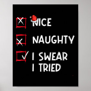 Poster Joli méchant je jure que j'ai essayé, liste drôle