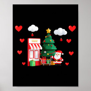 Poster Joli Noël Et Saint-Valentin Shopping Xmas Il