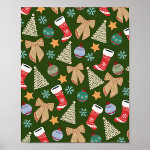 Poster Joli Noël Vert foncé