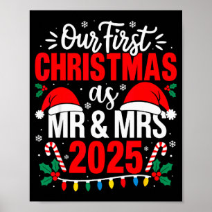 Poster Joli Notre Premier Noël En Tant Que M. & Mme 2025 