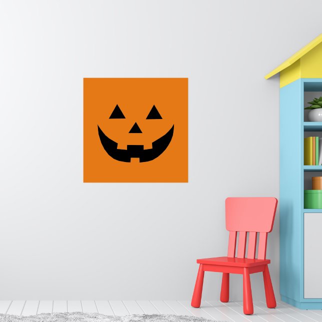 Poster Joli orange Jack-o'-lantern citrouille fun Hallowe (Pépinière 1)